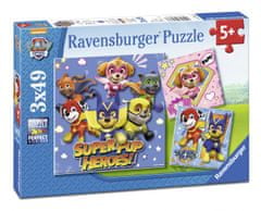 Ravensburger sestavljanka Tačke na patrulji - Super Pup Heroes!, 3 x 49 delov (8036)