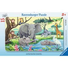 Ravensburger sestavljanka Živali v Afriki, 15 delov (6136)