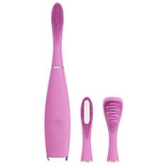 Foreo ISSA Pro set električna zobna ščetka + silikonska glava + hibridna glava + strgalo za jezik, roza