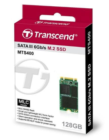 Transcend SSD disk MTS400 128 GB SATA3 M.2 2242