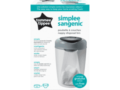 Tommee Tippee Tommee Tippee Sangenic Simplee koš za plenice, siv