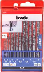 KWB set svedrov za kovino, 2-8 mm, 13/1, HSS, DIN 338 (424140)