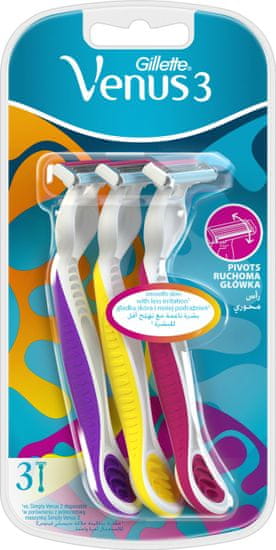 Gillette ženska britvica Venus3 Dispo 3 Multicolor, 3 kosi