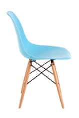 Fernity P016W PP oceansko modri stol, lesene noge