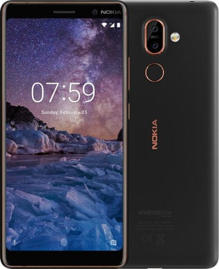 Nokia GSM telefon 7 Plus, Dual SIM, 4GB/64GB, Black