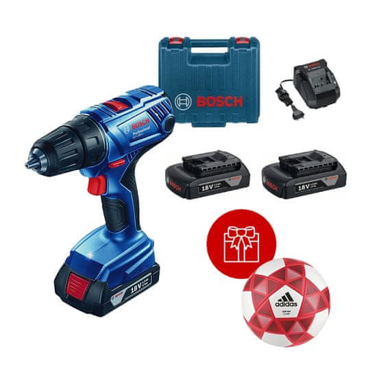 BOSCH Professional vrtalni vijačnik GSR 180-LI (2x 1,5 Ah) + 1x GBA 18V 1,5 Ah (0615990K42)