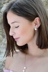 JwL Luxury Pearls Lepi uhani s pravim biserjem in kristali JL0430