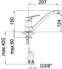 Herz Unitas enoročna kuhinjska armatura Project m20 (00185)