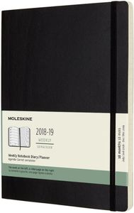 Tedenski planer Moleskine, veliki XL, mehke platnice, 18M