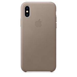 Ovitek za iPhone XS, usnjen, sivo-rjav