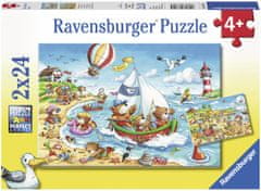 Ravensburger sestavljanka Medvedja družina na morju, 2 x 24 delov (7829)