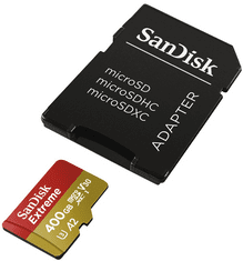 SanDisk spominska kartica + adapter 400GB, Extreme microSD