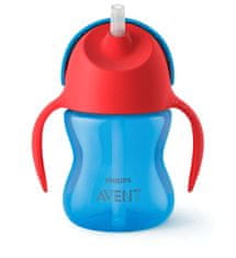 Philips Avent lonček s slamico SCF796/02, 200 ml, rdeč