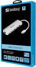 Sandberg Sandberg USB-C HDMI + LAN + SD + USB, 61W