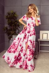 Numoco Ženska cvetlična obleka Laolchmai cvetlično roza L