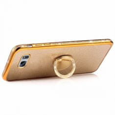 Ovitek Ring za Samsung Galaxy S10e G970, silikonski, zlat z bleščicami