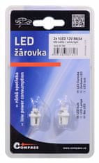 Compass  Žarnica 1LED 12V B8,5d bela 2ks