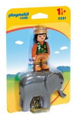 PLAYMOBIL 1.2.3 9381 Vodnik živali s slonom