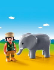 PLAYMOBIL 1.2.3 9381 Vodnik živali s slonom