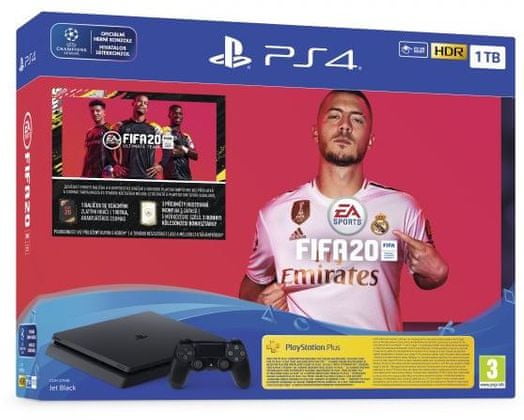 PlayStation 4 Slim, 1 TB igralna konzola + igra FIFA 20 + koda FUT