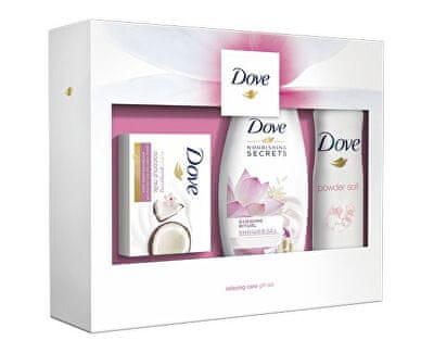 Dove darilni set Relaxing Care (gel za prhanje + milo + deodorant v razpršilu)