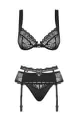 Obsessive Ženski erotični komplet Heartina set black, črna, S/M