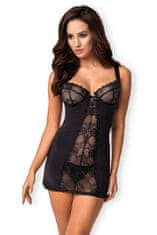 Obsessive Ženski erotičen top Heartina chemise black, črna, L/XL