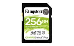 Kingston SDXC Canvas Select Plus pomnilniška kartica, 256 GB 100/85 MB/s (r/w), C10, UHS-I, U1, V10