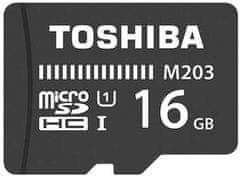 Toshiba spominska kartica Micro SDHC M203, 16 GB + adapter SD