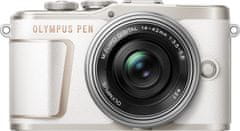 Olympus fotoaparat PEN E-PL10 + 14-42 Pancake Zoom Kit White (V205101WE000), bel