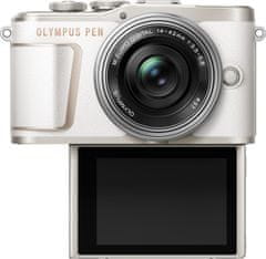 Olympus fotoaparat PEN E-PL10 + 14-42 Pancake Zoom Kit White (V205101WE000), bel