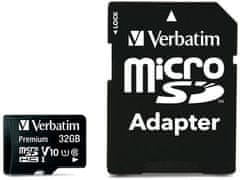 Verbatim microSD kartica, 32 GB, HC Class 10, z adapterjem