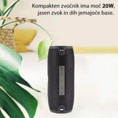 Manta SPK15GO Bluetooth zvočnik, IPX4, 20 W, črn