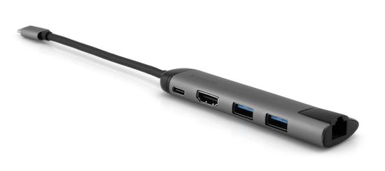 Verbatim priklopna postaja iz USB-C na 2x USB 3.0, USB-C, HDMI 4K, Gigabit Ethernet