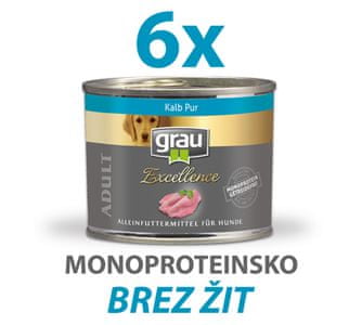 Grau Excellence psi, teletina, brez žit, 6x 200 g