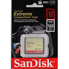 SanDisk Pomnilniška kartica Extreme CF 32 GB 120 MB/s pisanje 85 MB/s UDMA7