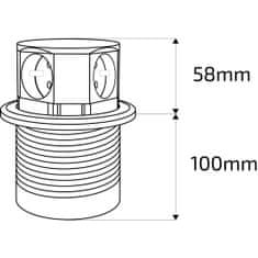 Solight Vtičnica PP100USB, 3 x 230V, 2 x USB, 1,5 m