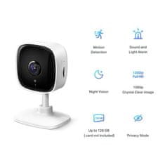 TP-Link Domača varnostna kamera WiFi, dnevni/nočni pogled, ločljivost 1080p Full HD, shranjevanje na kartico Micro SD (do 128 GB), H.264 V