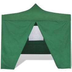 Greatstore Zložljivi šotor 3 x 3 m s 4 stenami zelene barve