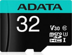 A-Data Premier Pro MicroSDHC spominska kartica, 32 GB, UHS 3, V30, A2 + SD adapter