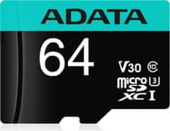 A-Data Premier Pro MicroSDHC spominska kartica, 64 GB, UHS 3, V30, A2 + SD adapter