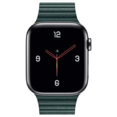 BStrap Leather Loop pašček za Apple Watch 38/40/41mm, Dark Green