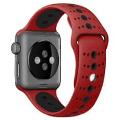 BStrap Silicone Sport pašček za Apple Watch 42/44/45mm, Red Black