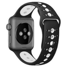 BStrap Silicone Sport pašček za Apple Watch 42/44/45mm, Black White