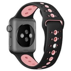 BStrap Silicone Sport pašček za Apple Watch 38/40/41mm, Black Pink