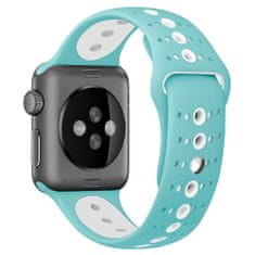 BStrap Silicone Sport pašček za Apple Watch 42/44/45mm, Teal White