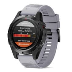 BStrap Silicone Acton pašček za Garmin Fenix 5 / 6 / 6 Pro / 7 / 8 47mm / E, gray