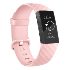 BStrap Silicone Diamond (Small) pašček za Fitbit Charge 3 / 4, sand pink