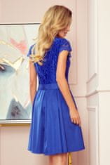 Numoco Ženska čipkasta obleka Anna kraljevsko modra L