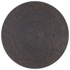 Vidaxl Preproga iz jute okrogla ročno delo 150 cm temno siva
